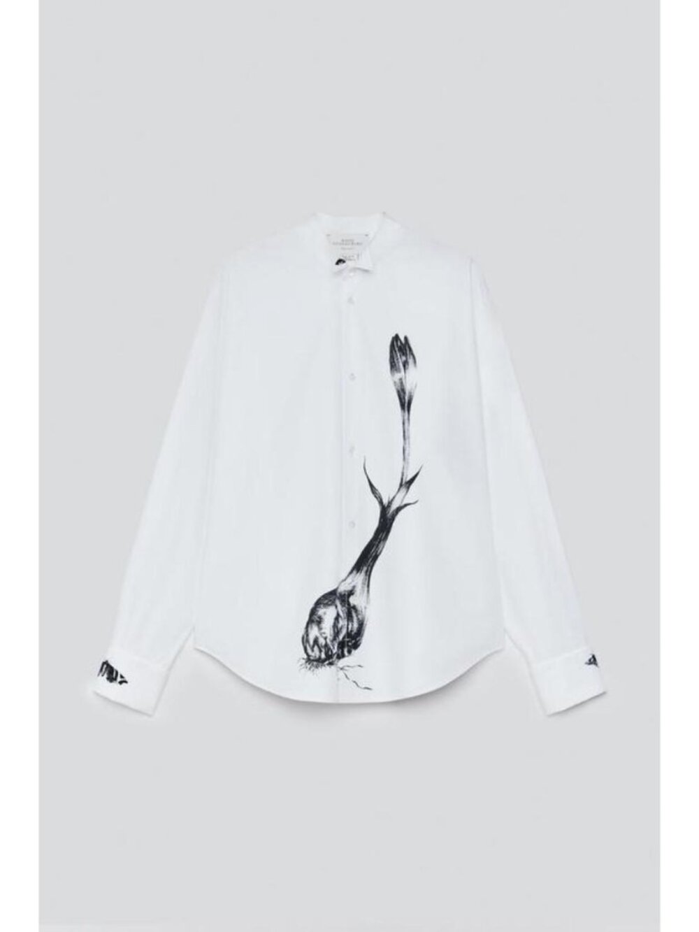ZARA CONTRAST PRINT SHAWL COLLAR SHIRT 6085/001/250